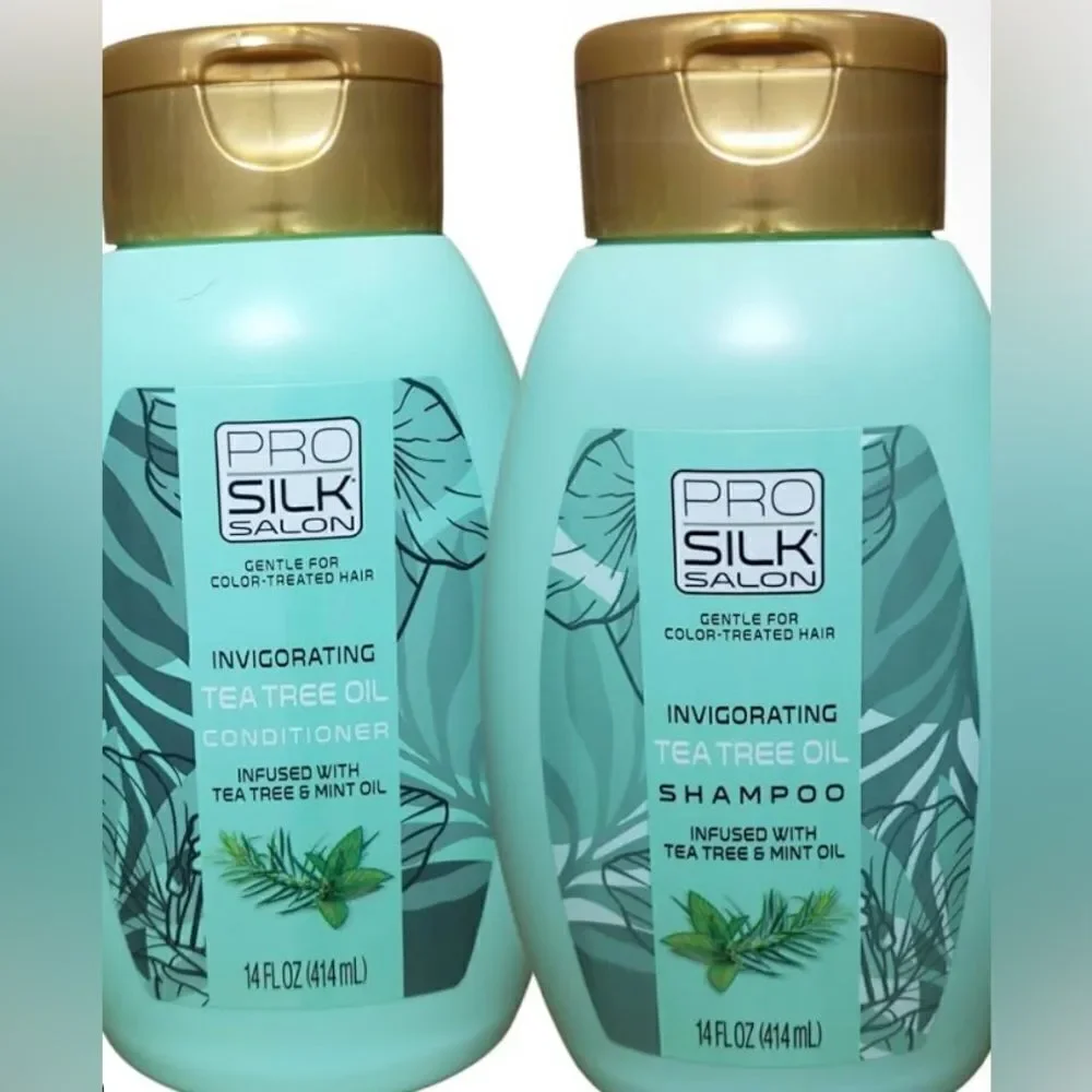 🛍️ Pro Silk Salon Invigorating Tea tree Oil Shampoo + Conditioner 14FLOZ